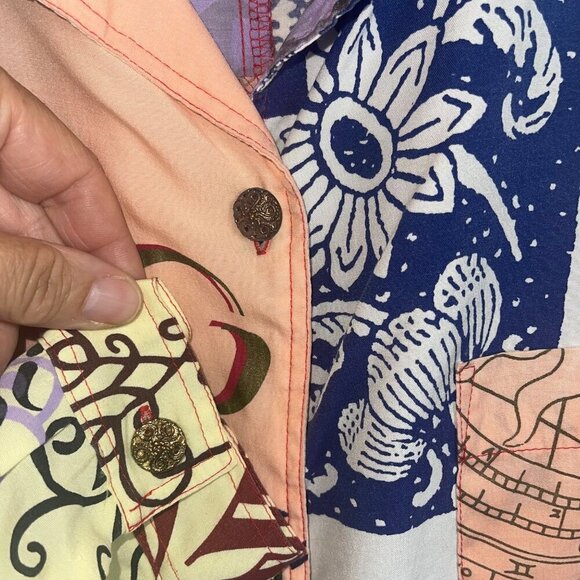 Absolutely No Jeans Vintage Womens Shirt Size Large Multicolor Long Sleeve - Picture 6 of 8